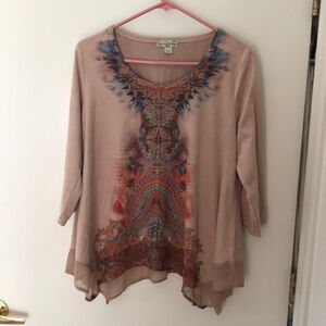 Live and Let Live Petite Vneck T-shirt size PM GUC